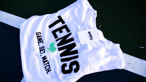 TENNIS GAME SET MATCH RACKETS - WHITE